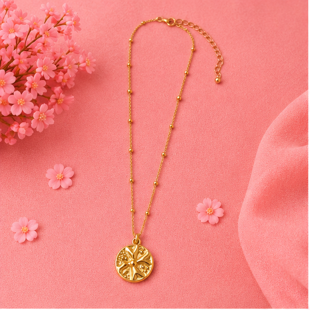 Golden Bloom Pendant Necklace