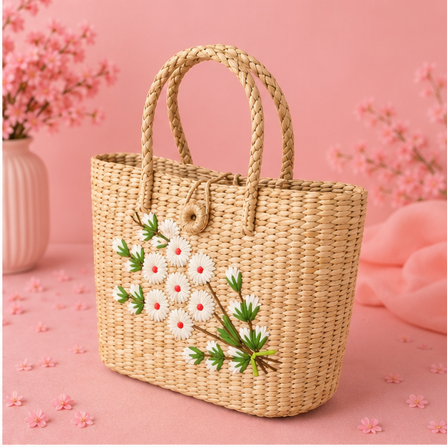 Blossom Weave Handcrafted Tote Bag
