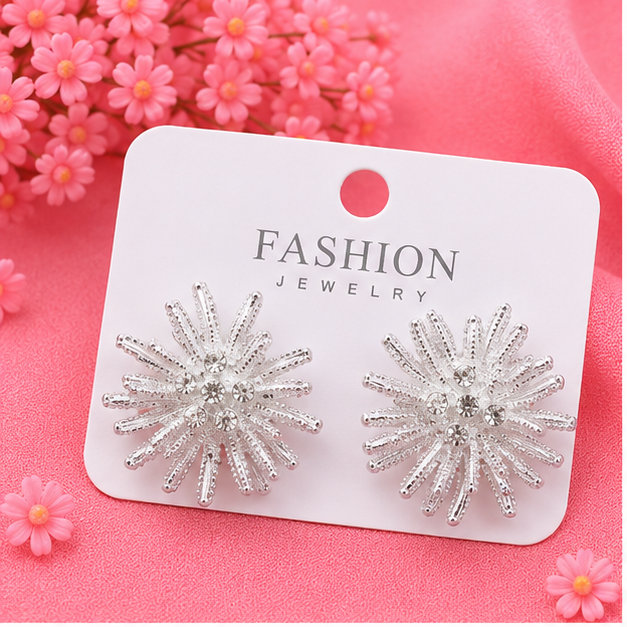 Crystal Snowburst Stud Earrings