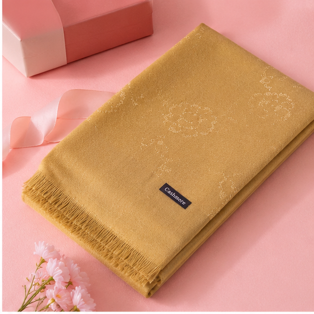 Golden Whisper Cashmere Shawl