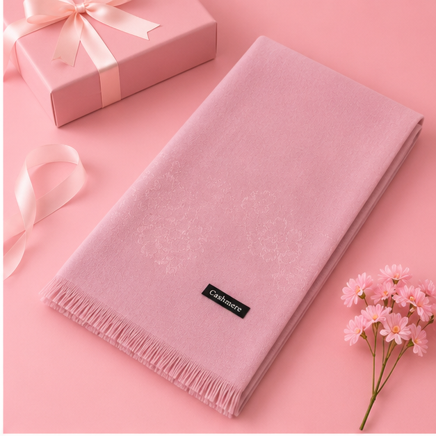 Rosé Mist Cashmere Shawl
