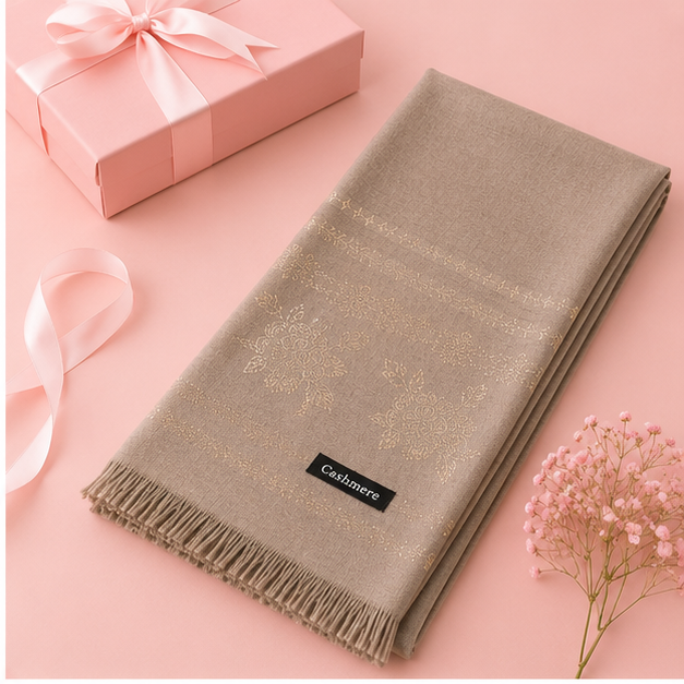 Champagne Bloom Cashmere Shawl