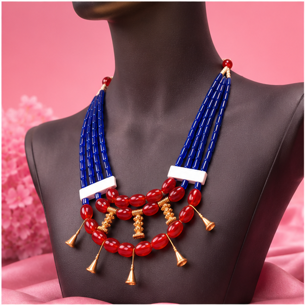 Azure Ember Tribal Necklace